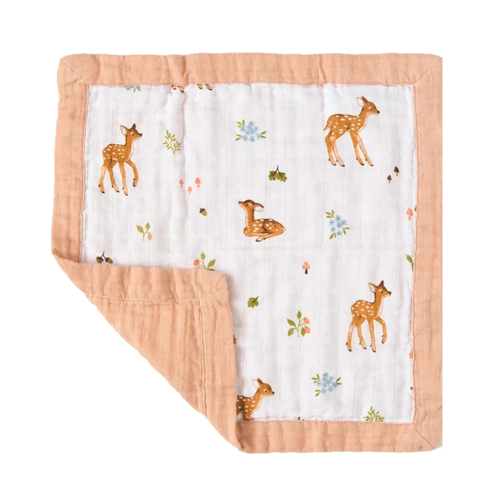 
High quality Baby 100% Organic cotton muslin comforter security blanket 