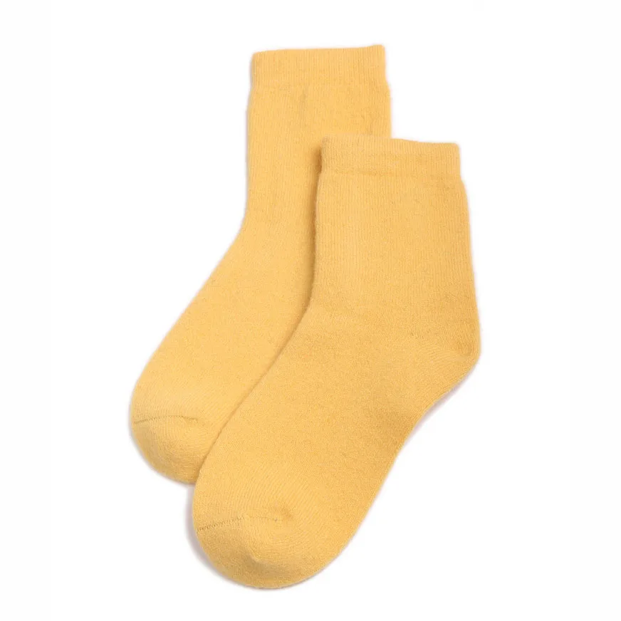 Colorful Plain Knitted Short Socks OEM Custom Winter Knitted Warm Ankle-length 100% Cashmere Socks For Women