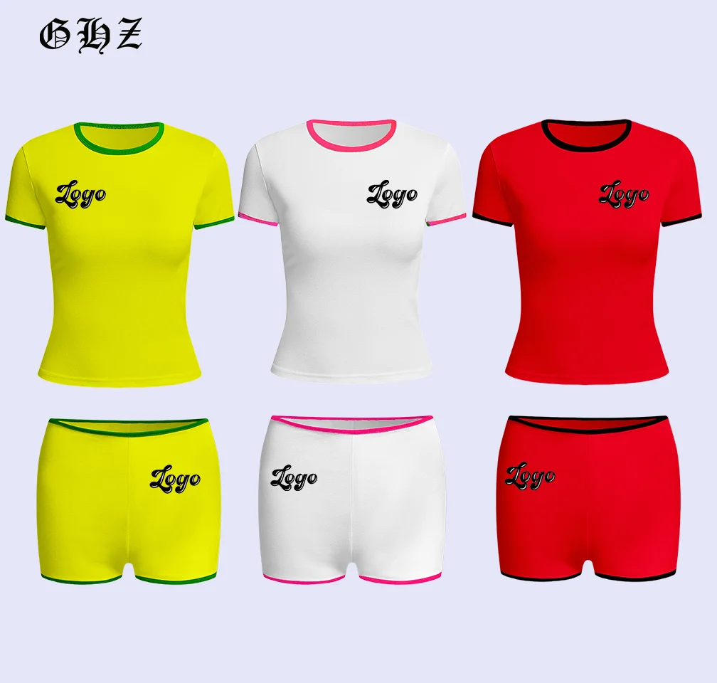 2025 Spring Manufacturers for Women Cotton Basic Slim Fitted Skinny Long Sleeve Tops Raglan Shirt Flared Fold Over Pants Sets