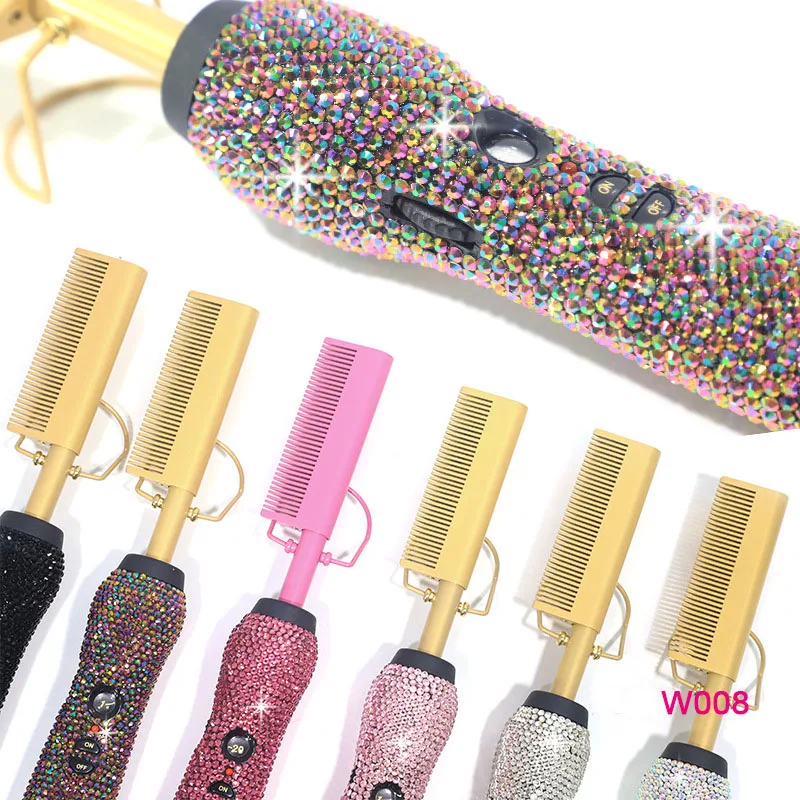 Wholesale Custom Hot Comb Hair Curler Brush Heat Flat Iron Hair Straightener Comb