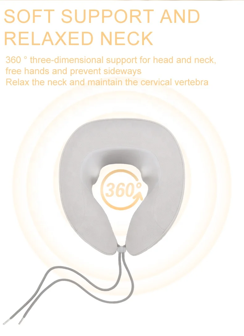 New Release Solid Cervical Memory Foam Travel U Shape Massage Pillow Neck and Back Massager Pillow Shiatsu Heat