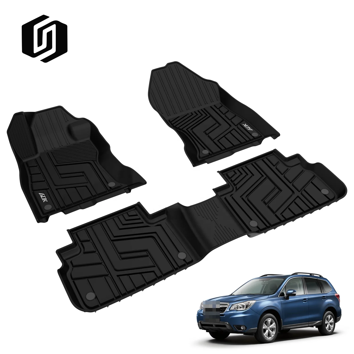 Best Sell High Quality Full Set TPE Smart Car Boot Liner, 3D 5D Novelty Customize Special Car floor Mats for Subaru Forester//