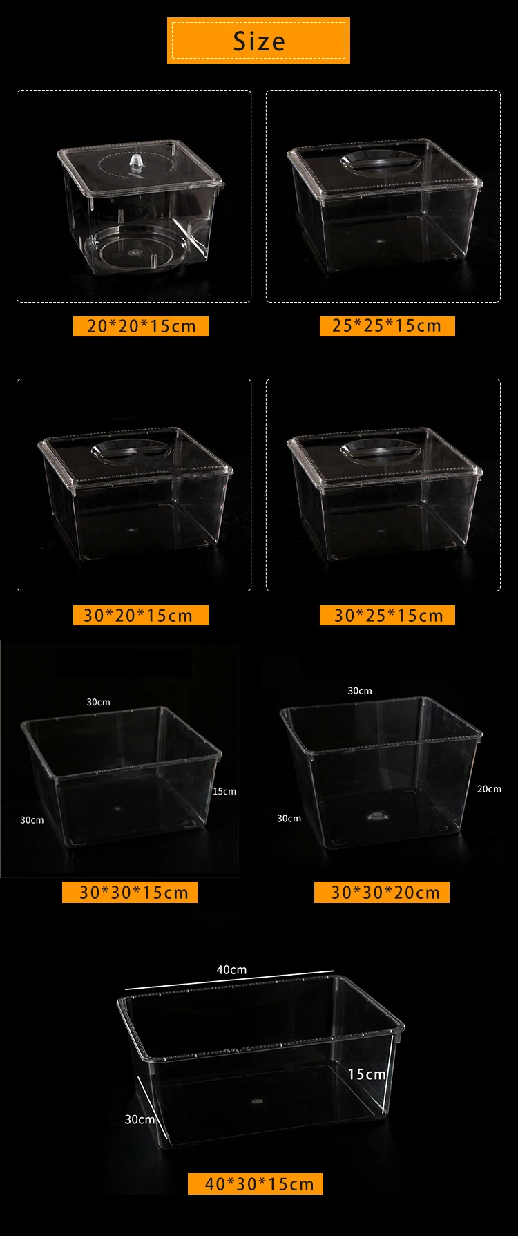 Wholesale Transparent Square Dessert Disposable Candy Plastic Food Biscuit Packaging Boxes Big Volume Clear Plastic Candy Box