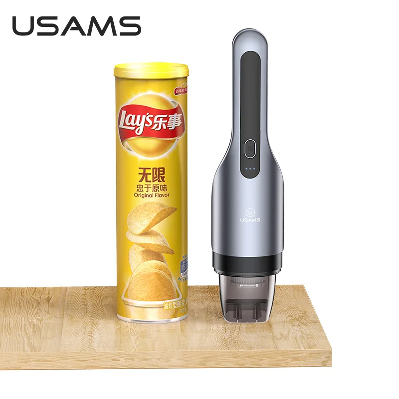 USAMS 5500Pa Strong Power Car Vacuum Cleaner USB Rechargeable Mini Cordless Dust Buster for Car Home Desk Keyboard