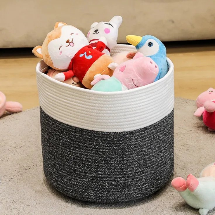 Amazon Top Sale Home Toys Laundry Organizer Woven Storage 100% Cotton Basket