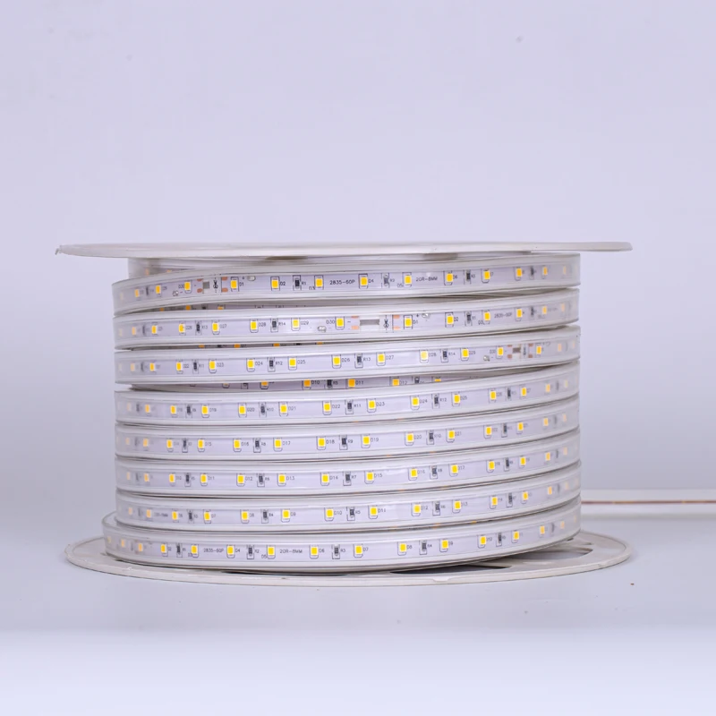 Wholesale AC 220V LED Strip 2835 SMD Flexible LED Strip Light IP65 Waterproof for Outdoor Construction Building Landscape Decor
