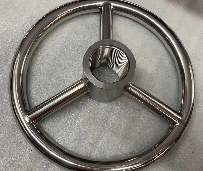 weld stainless steel pipe handwheel with rotating handle ss304 welding hand wheel weld handwheel