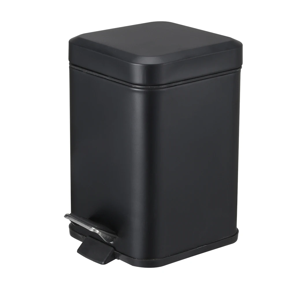 Простая модульная конструкция из нержавеющей стали 6L черная тонкая крышка с квадратной ножной педалью мусорное ведро