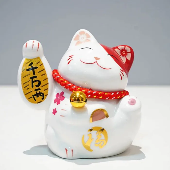 Пользовательский большой японский золотой керамический Манеки Neko счастливая кошка удача