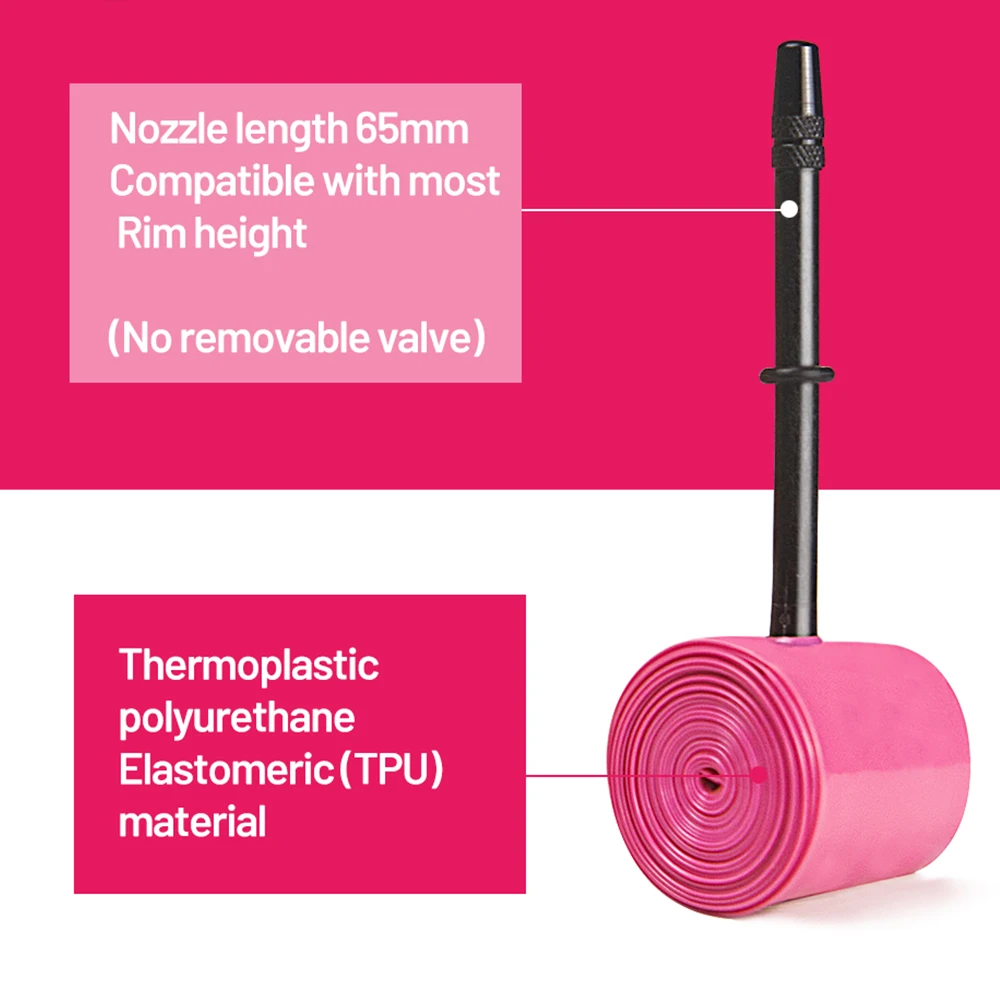 RideNow Inner Tube Ultra Light Bike Tire Road Bicycle Inner Tube 65mm TPU Inner Tube 700C x 18/23/25/28/30/32C for Light Biking