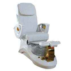 luxury white foot spa electric massage pedicure chair with drain  nail spa salon furniture