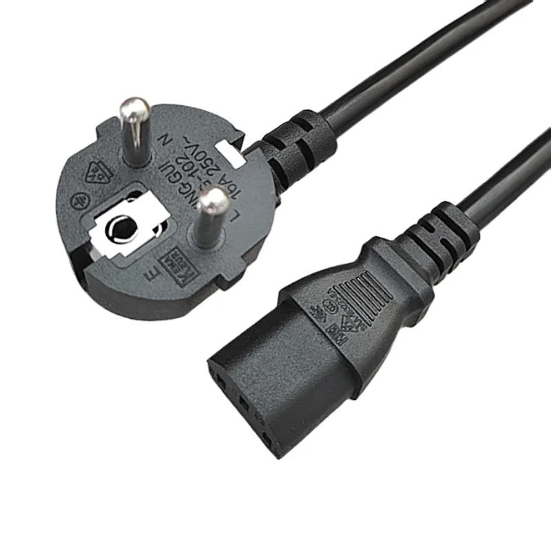1.2m 1.5m 1.8m High Quality 2 Pin Ac Europe Power Plug Cable Wholesale Eu Ac Power Cord For Laptop Desktop Computer Power