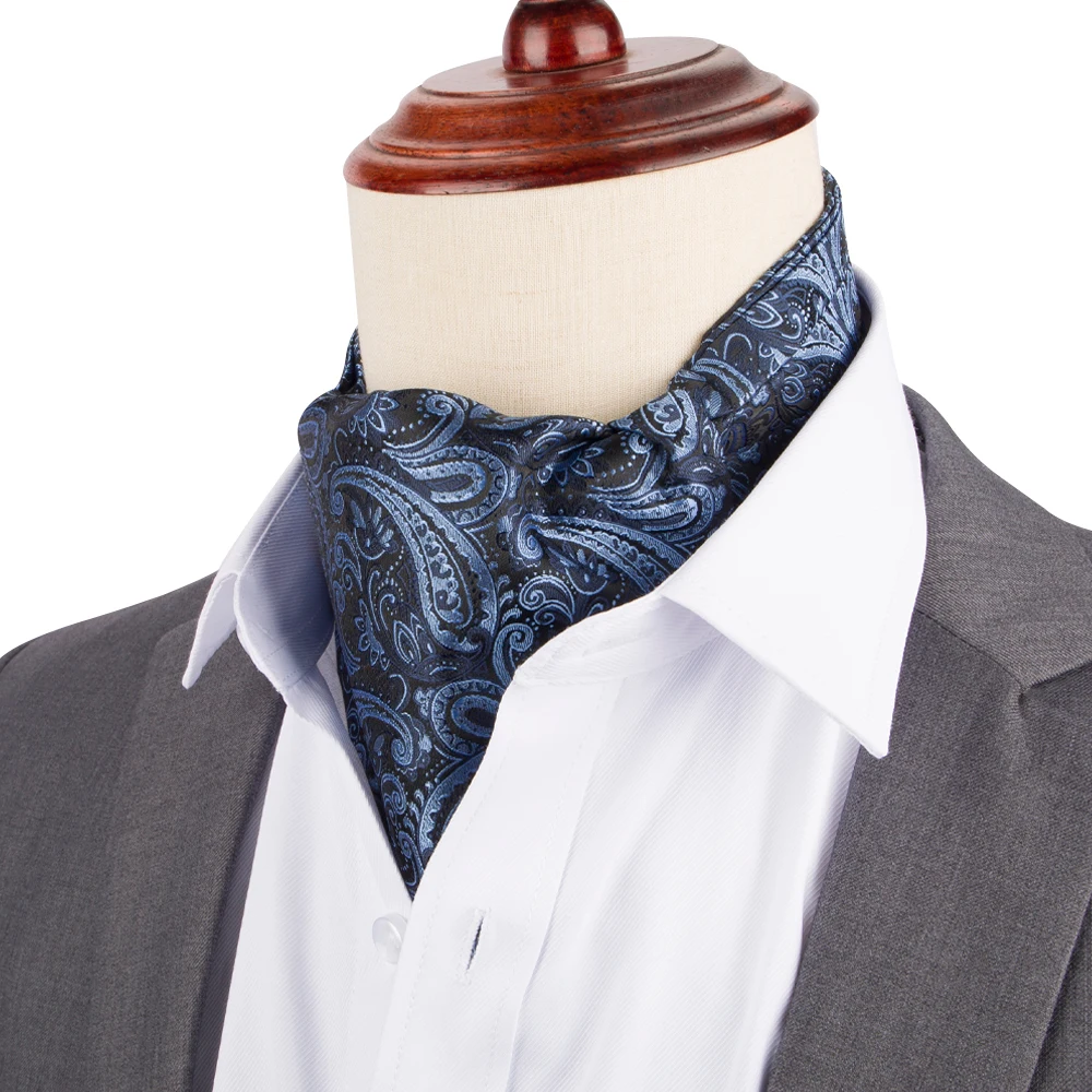 Zecheng Handmade 100% Organic Silk Woven Tie Cravat Custom Logo Ascot