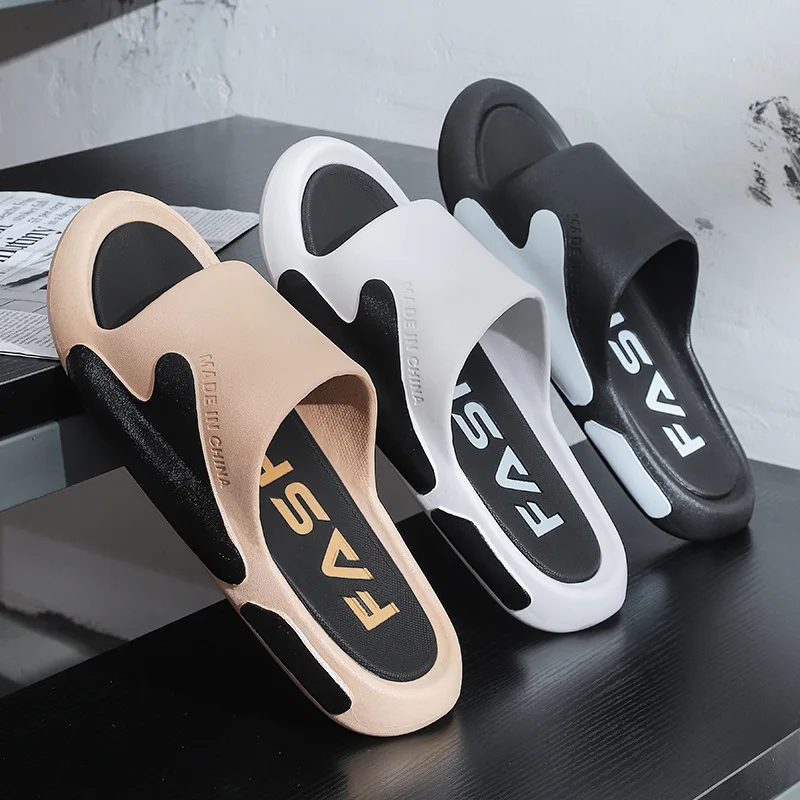 New Summer Slippers For Women And Men Flat Soft Sole Non-slip Slides Indoor House Flip Flops Four Season Outdoor EVA PVC Slides