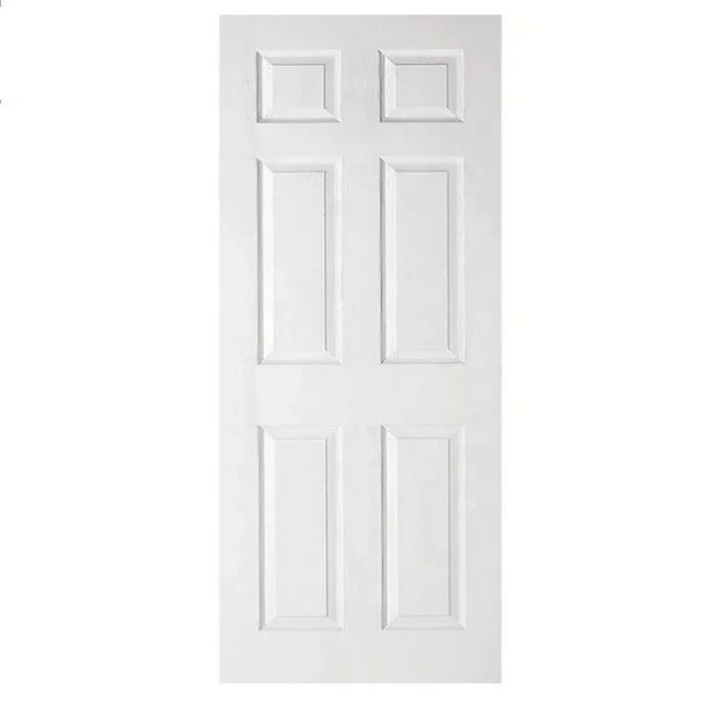 Fashion Interior Economic White Primer Wood Flat / Moulded Door