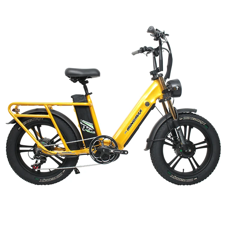 MINGMAX 500w 48v front rear hub motor fat wheel electric bicycle 7 speed 20 inch e fat bikeTwo batteries ebike
