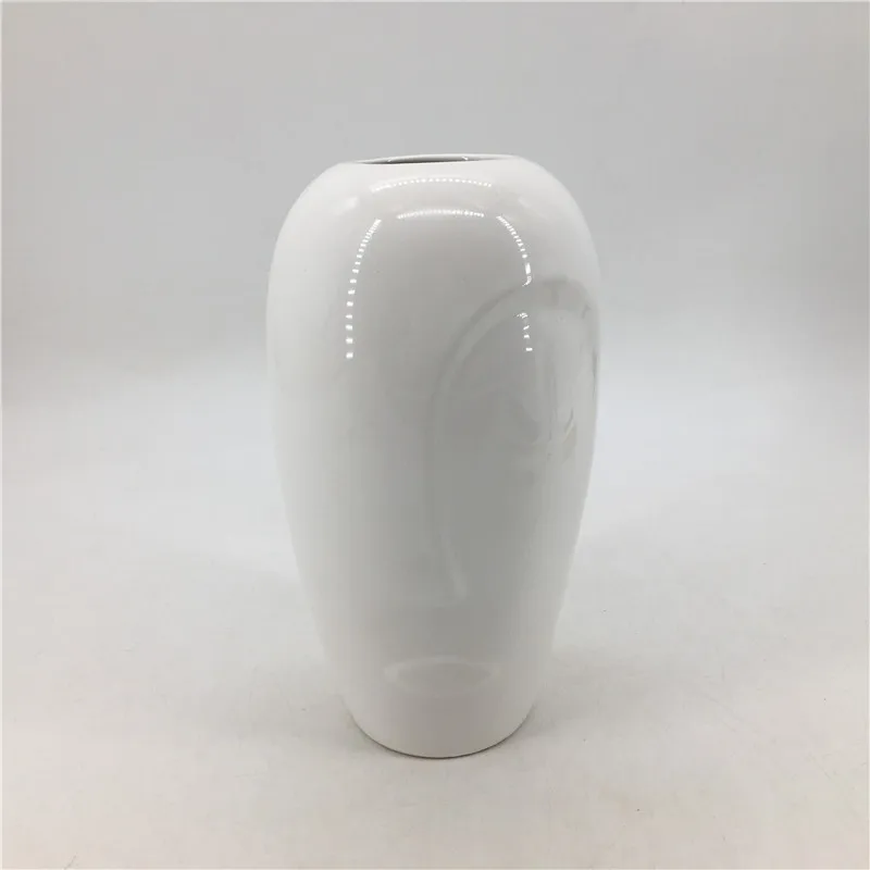 Nordic ins Modern ceramic flower container white and black human face vase for home decor