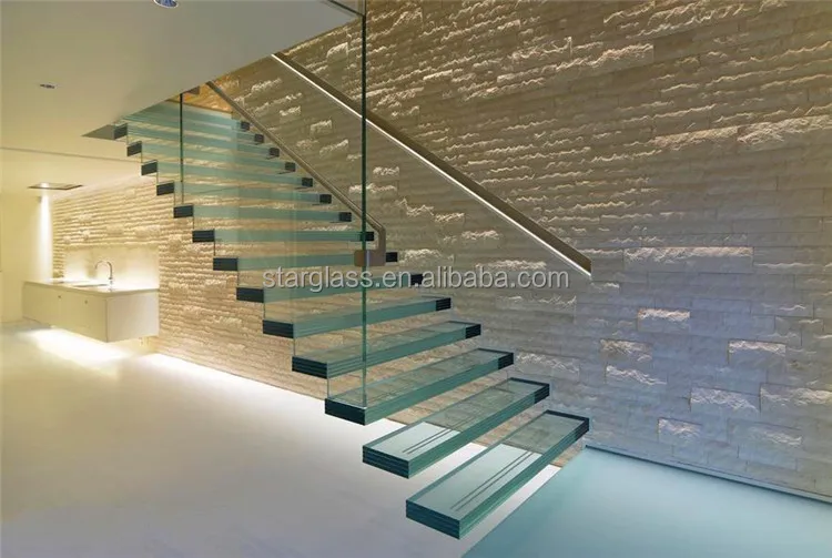 8mm 10mm Flat Curved Stair Railing Tempered Glass Price