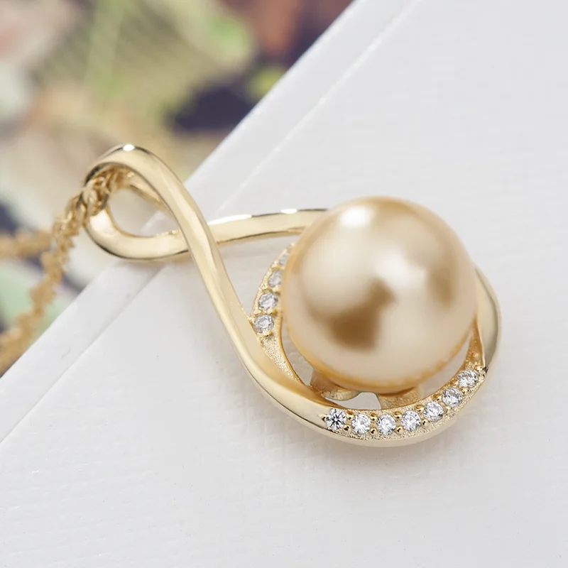 S925 Sterling Silver  Gold Cubic Zirconia Pendant  Jewelry accessories for Her Gifts for Woman Wife Girlfriend Mom