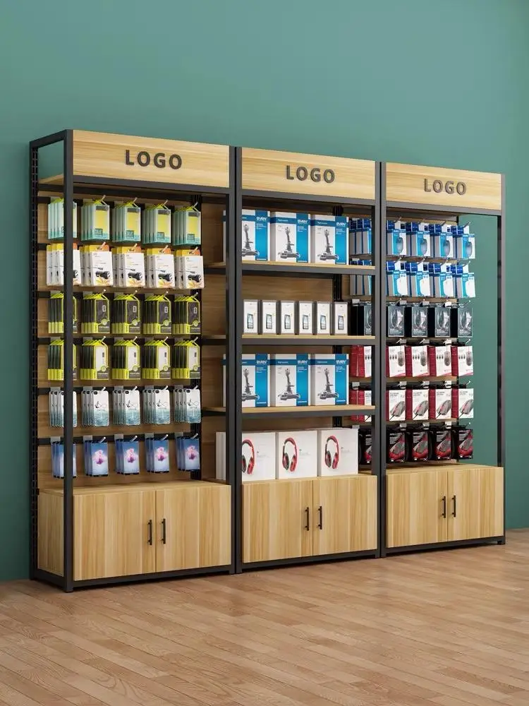 Custom store rack wooden shelves for super market wooden display supermarket racks shelves liquor store interior