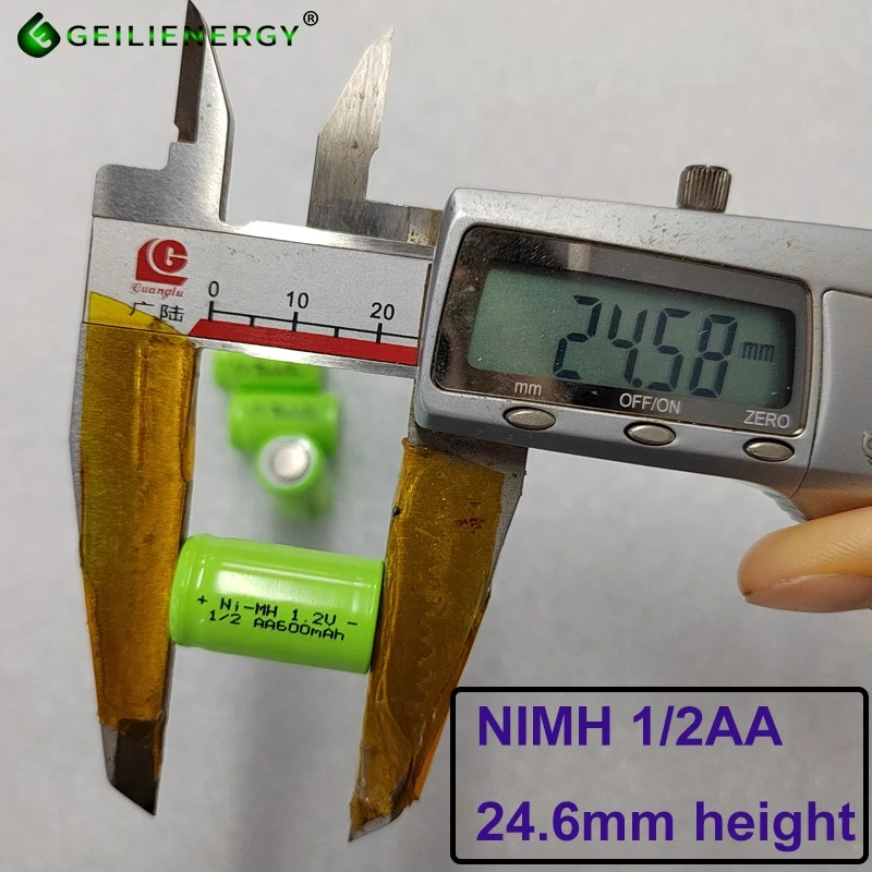 Ni-MH Cell 1/2AA  1.2V 600mAh Rechargeable NiMH Battery