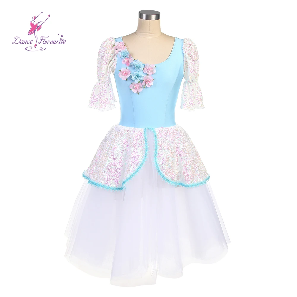 New pale blue ballet tutu long ballet dance tutu performance costume romantic tutus dancing dress 24041