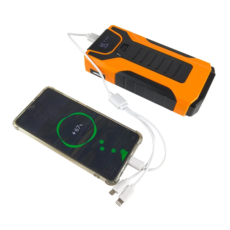 Outdoor emergency wireless charger 2USB Type-c vehicle DC12V 69800 mAh battery booster jump starter car jump starter power bank