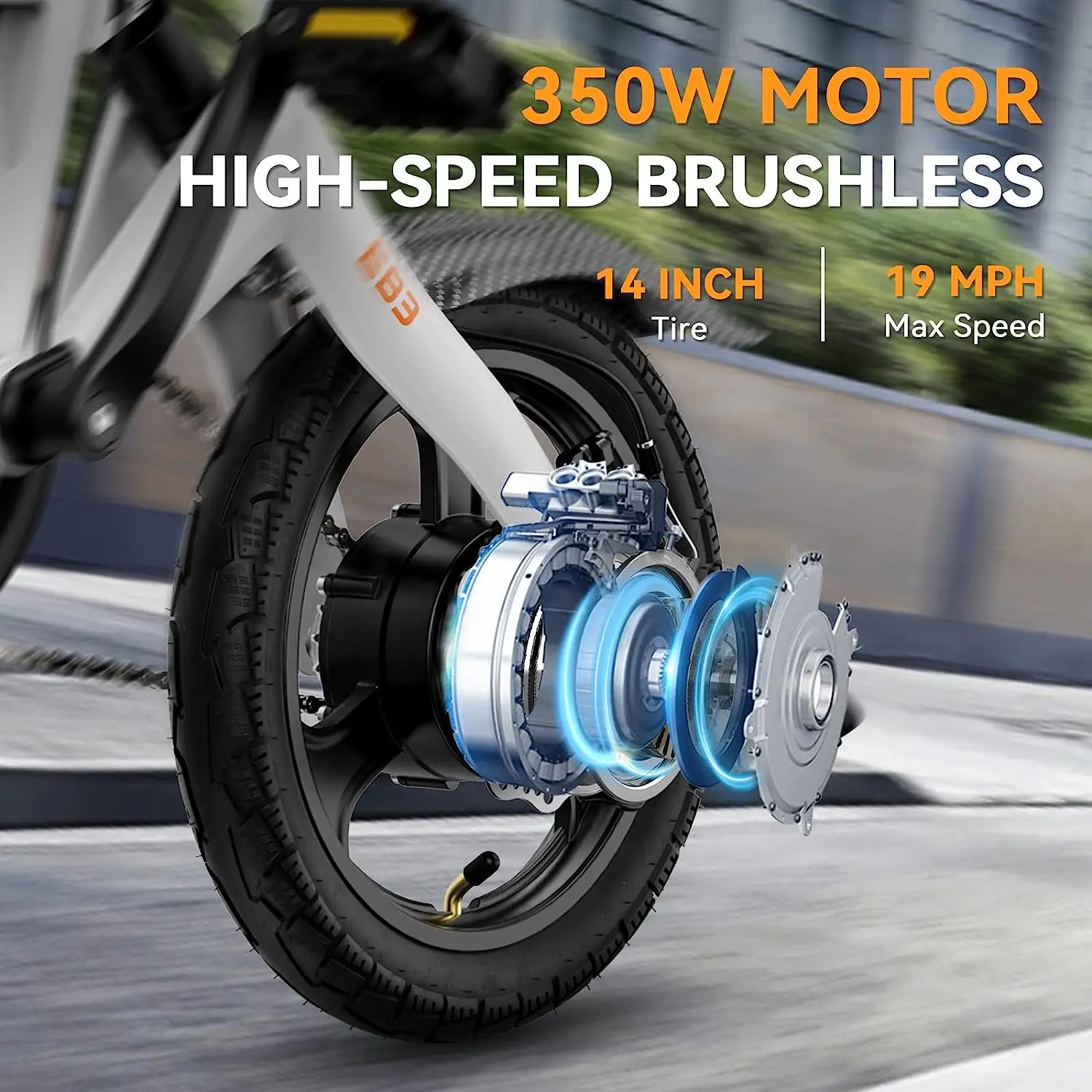 BLJ Electric Bike for Adults 21mph , 350W Brushless Motor, 36V 7.5Ah Battery, Center Suspension 3 Levels Assist