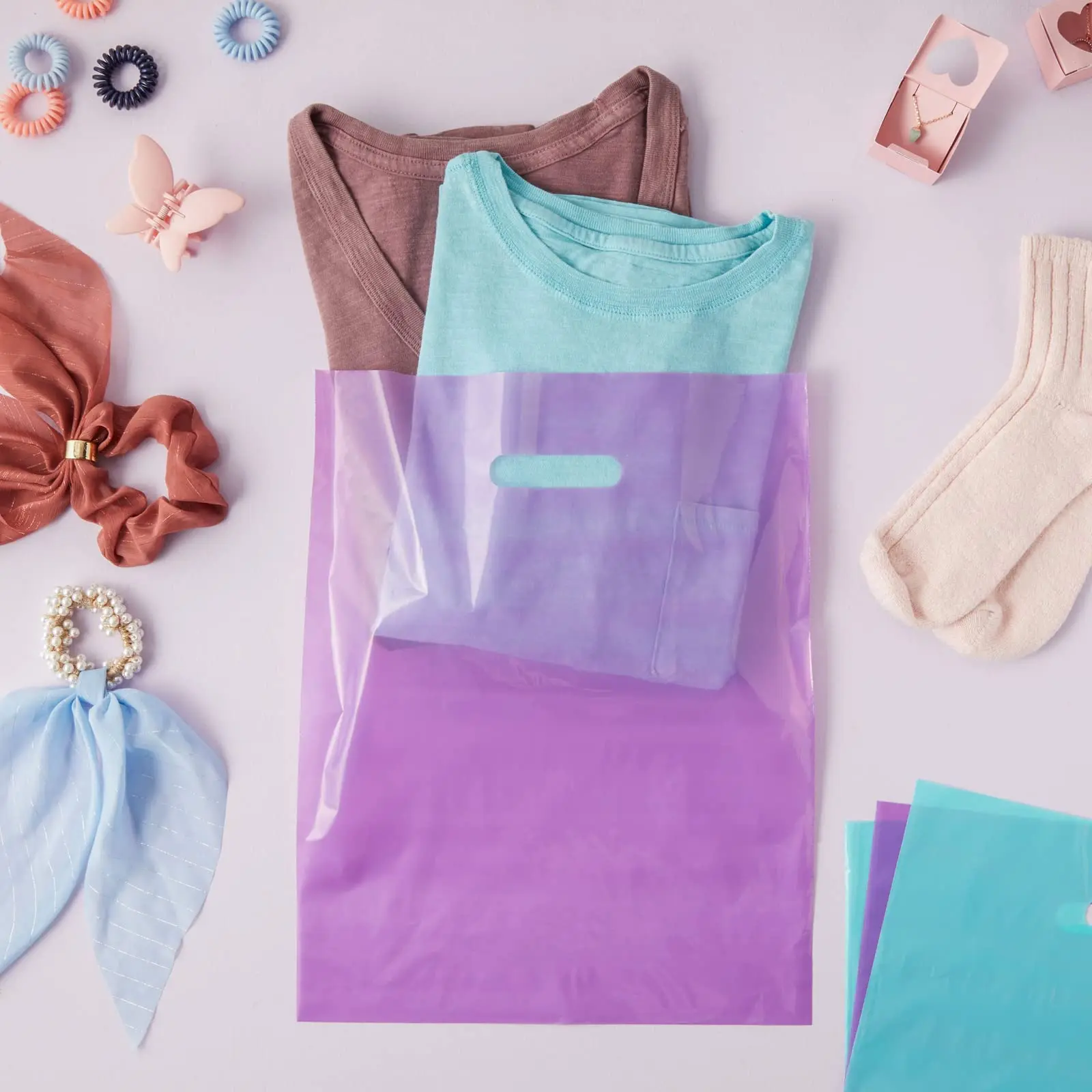 Factory price wholesale cheap custom logo printed ldpe hdpe plastic die cut carrier shopping packaging bags