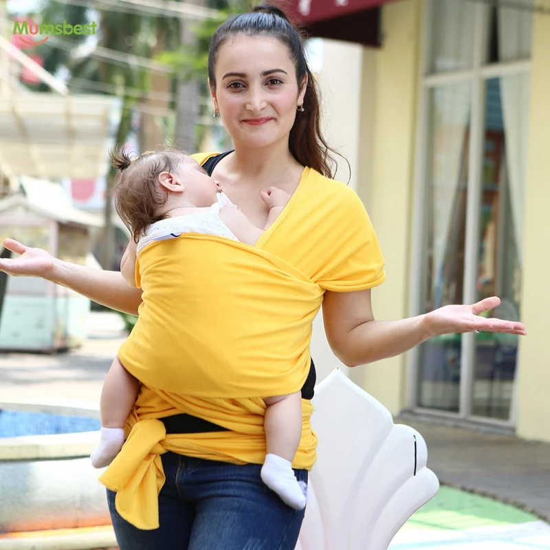 Free Shipping Grey Stretchy Infant Sling Perfect Baby Wrap Carrier for Newborn Babies up to 35 lbs
