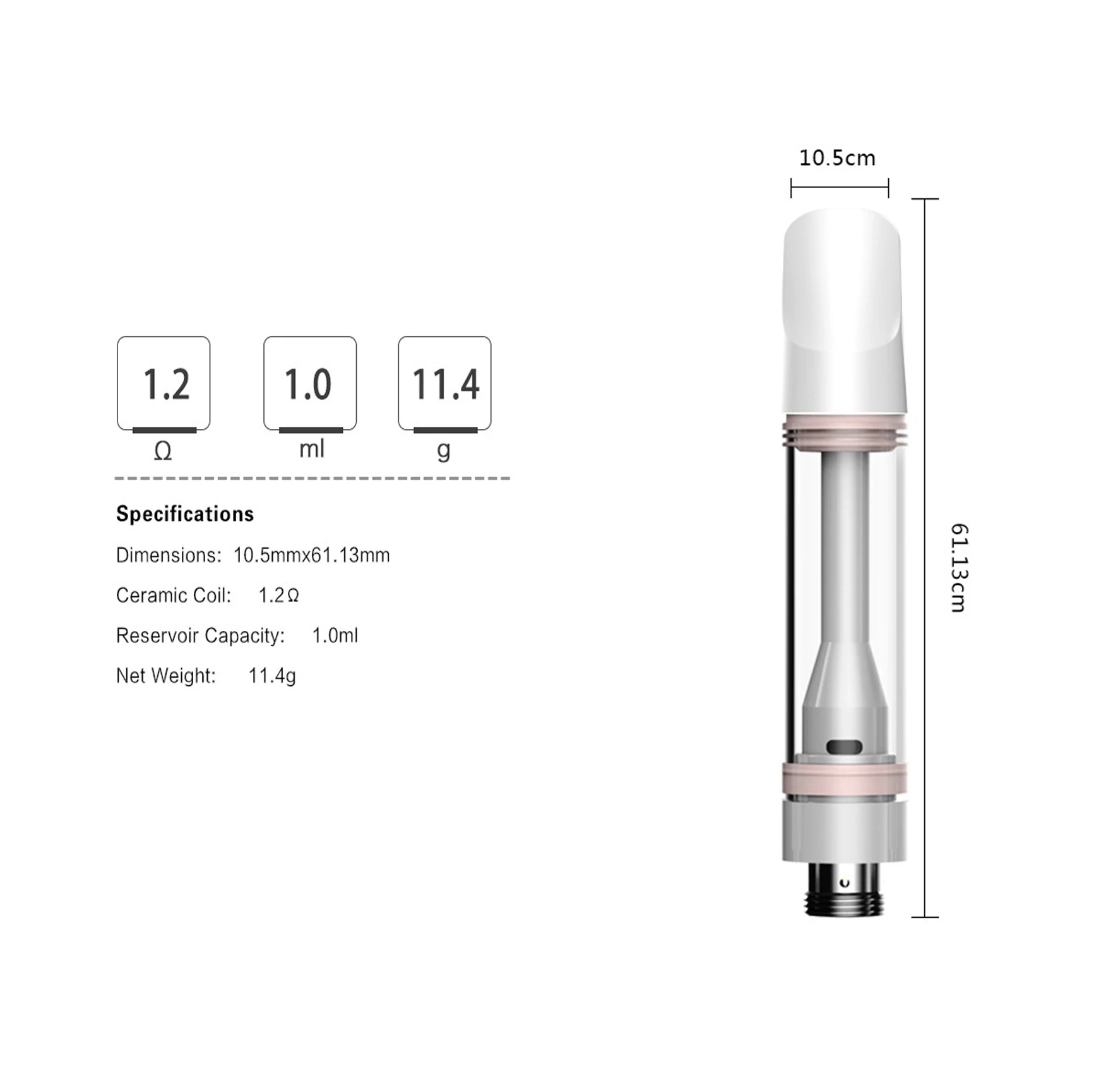 Сигарета стеклянный бак пустой Cbd все керамические Vape картридж