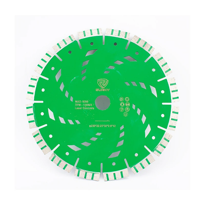 230mm concrete cutting saw blade laser welding turbo type diamond cut blade industrial diamond circular blade for wet dry