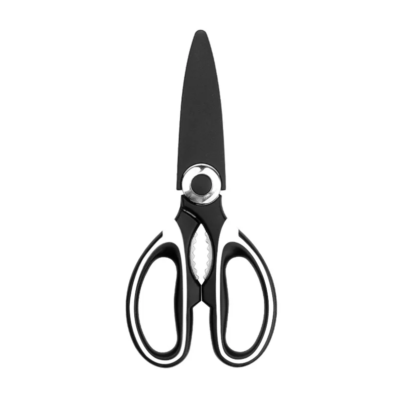 Kitchen Stainless Steel Shears Blade Cover Plastic Handled Scissors Cutting Herbs Chicken Meat Vegetables Available 2 Colors