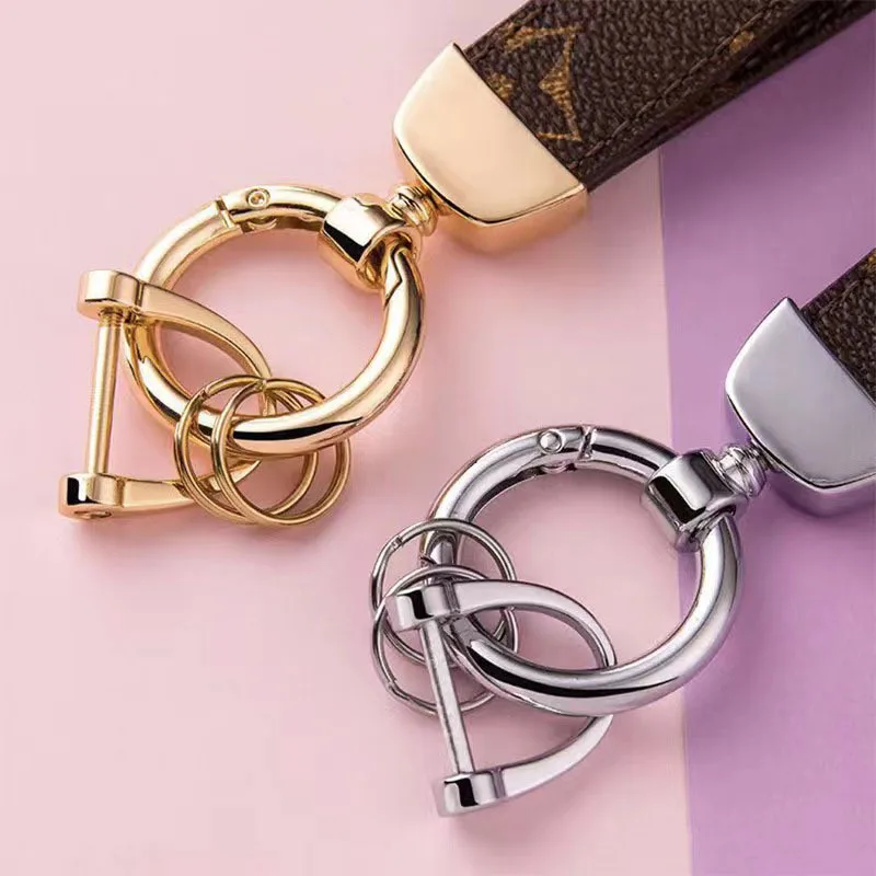 Zinc Alloy Electroplated Car Keychain Pendant Accessories Leather Keychain Hardware Wholesale Diy D Horseshoe Buckle