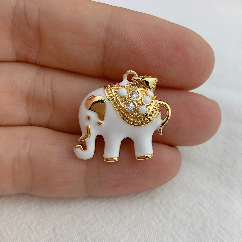 High Quality Oily Zircon Pendant Baby Elephant Necklace Diy Jewelry Accessories Fashion Cute Animal
