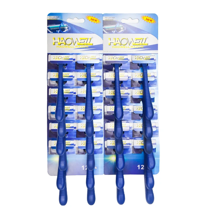 B212GLj одноразовой пластиковой ручкой односпальный Комплект белья из 2 лезвия бритвы с Увлажняющая полоска в отеле хорошее бритья для мужчины и женщины