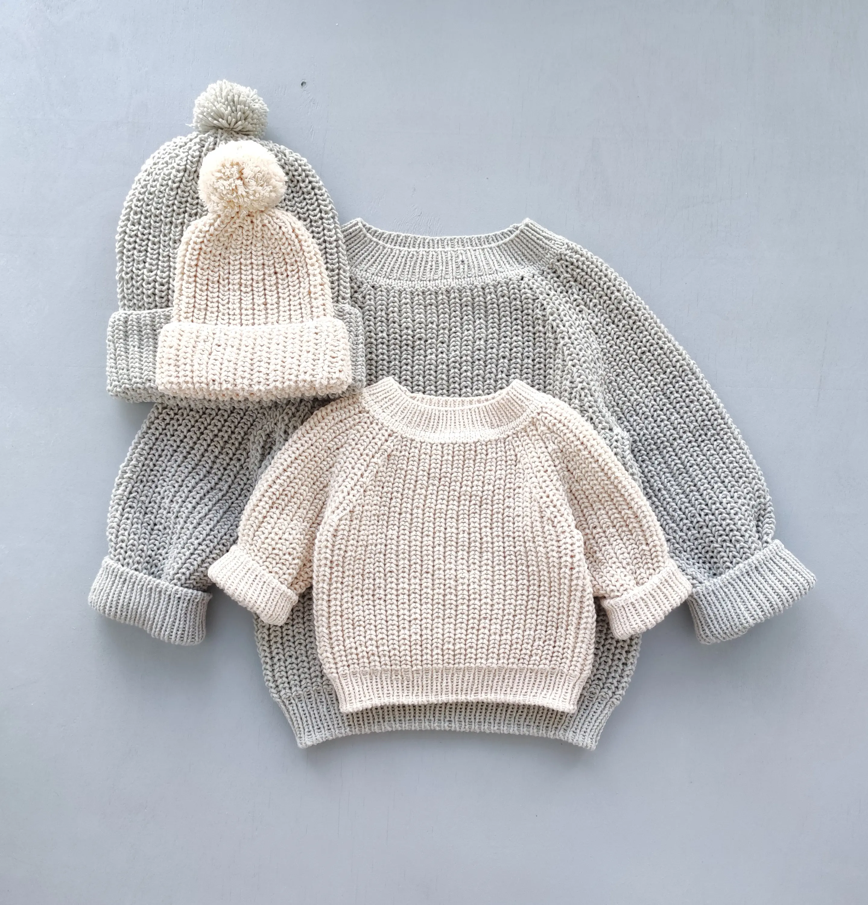 Private label Toddler newborn knit pattern baby jumper knit baby sweater  sweater knitting patterns set