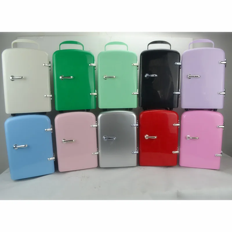 Hot Selling 4l Multicolor Mini Plastic Portable Makeup Refrigerator With Handle