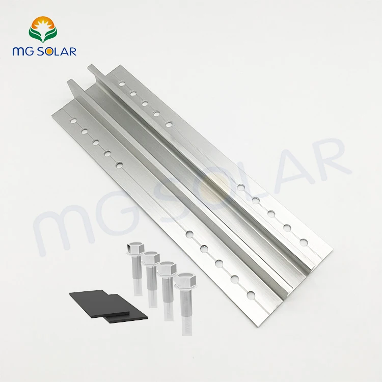 PV Solar Panel Bracket Frame Trapezoidal Metal Roof Mounting System Aluminum Alloy Mini Rail Mounting
