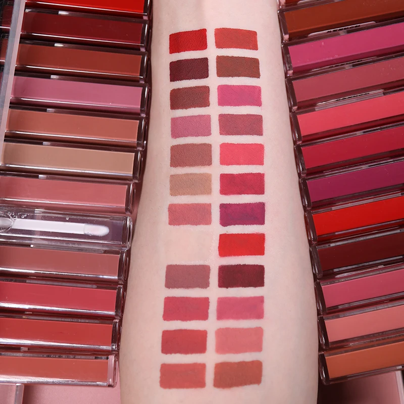 No Logo Factory Wholesale Vegan Liquid Lipstick Matte Private Label Lip Tint Rebranding Waterproof Nude Lip Gloss Vendor