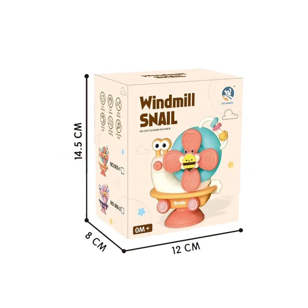 New products children educational snail bath  windmill DIY assembled baby  gyro toys