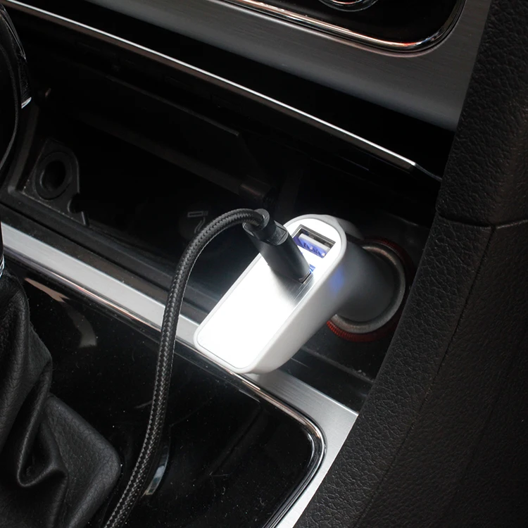  Высокое качество автомобильное зарядное устройство USB быстрая зарядка QC3.0 QC2.0 для мобильного телефона 2 порта