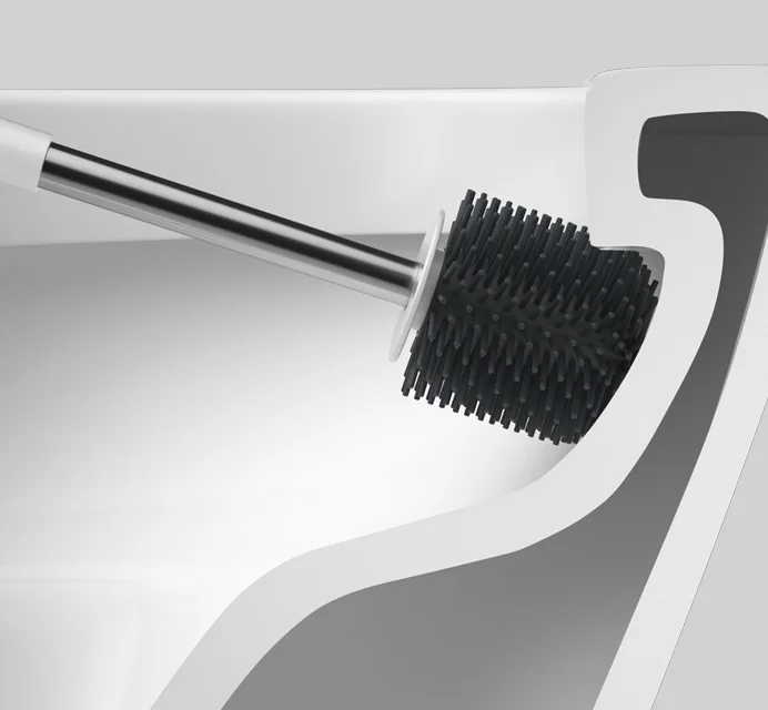 toilet brush and holder set household silicone toilet brush long handle toilet brush