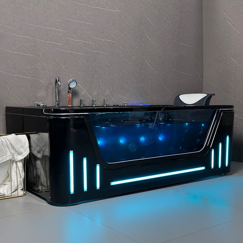 Hot Sale Hotel Acrylic Freestanding massage Bathtub Luxury High End Square Shape Acrylic Bathtub & whirlpool