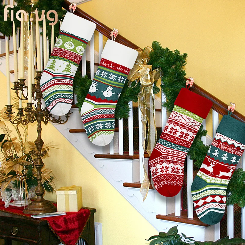 Home Decor Party Supplies Christmas Decorations Stockings Candy Wool Gift Bag Holiday Supplies Christmas Tree Decorations