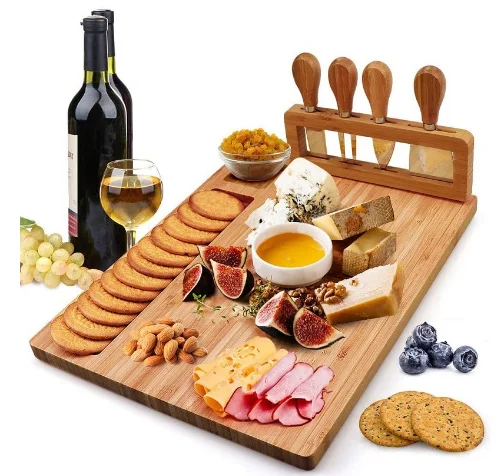 Odorless and Mildew Proof Large Charcuterie Platter Unique Bamboo Cheese Board