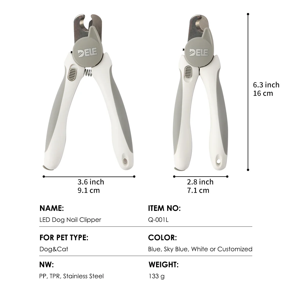 Dog Nail Clipper with Ultra Bright LED Light Stainless Steel Pet Nail Trimmer with Safety Guard Free Nail File for Smooth
