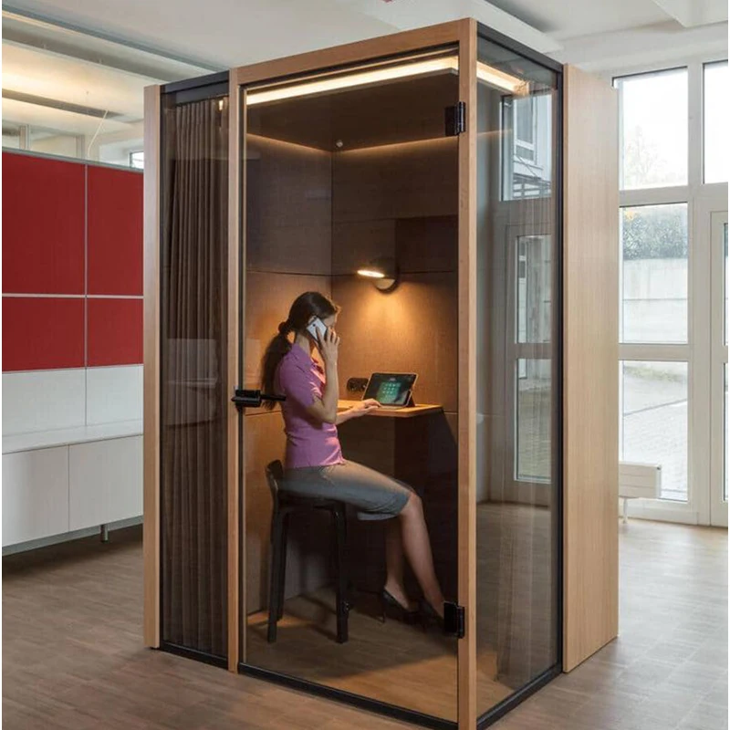 Modern Soundproof Booth Indoor Office Pod Sound Proof Acoustic Sound Isolate Multi Functions Cabin Office Phone Pods