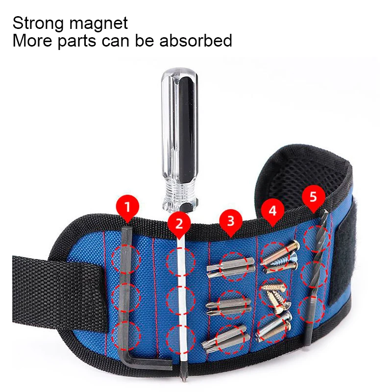 OEM Wrist Strap Fathers Handyman Electrician Gifts Magnetic Wrist band with Super Strong Magnets Holds Screws Nails Drill Bit