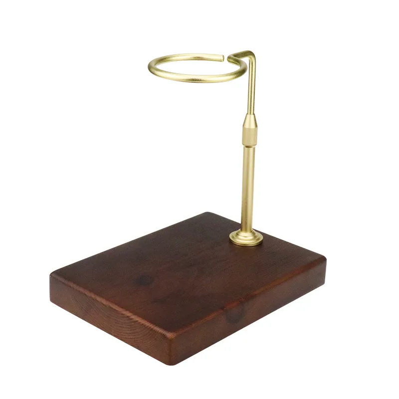 Pour Over Coffee Dripper with Wood Stand Copper Height Adjustable Coffee Filter Stand